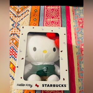 Starbucks Hello Kitty Plush with Red Bow and Green Apron